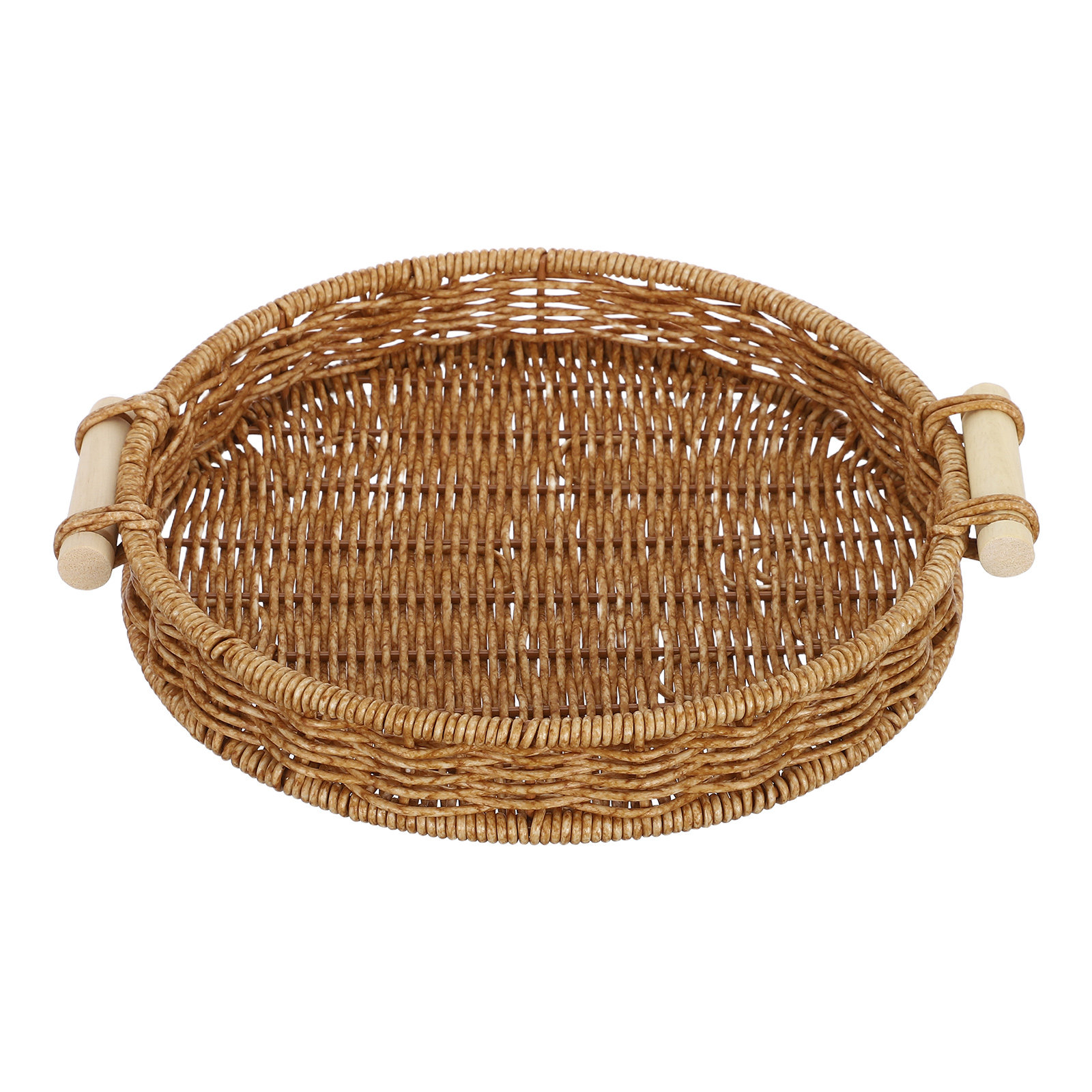 Food Drink Snacks - Imitation Rattan Bread Basket Round Woven