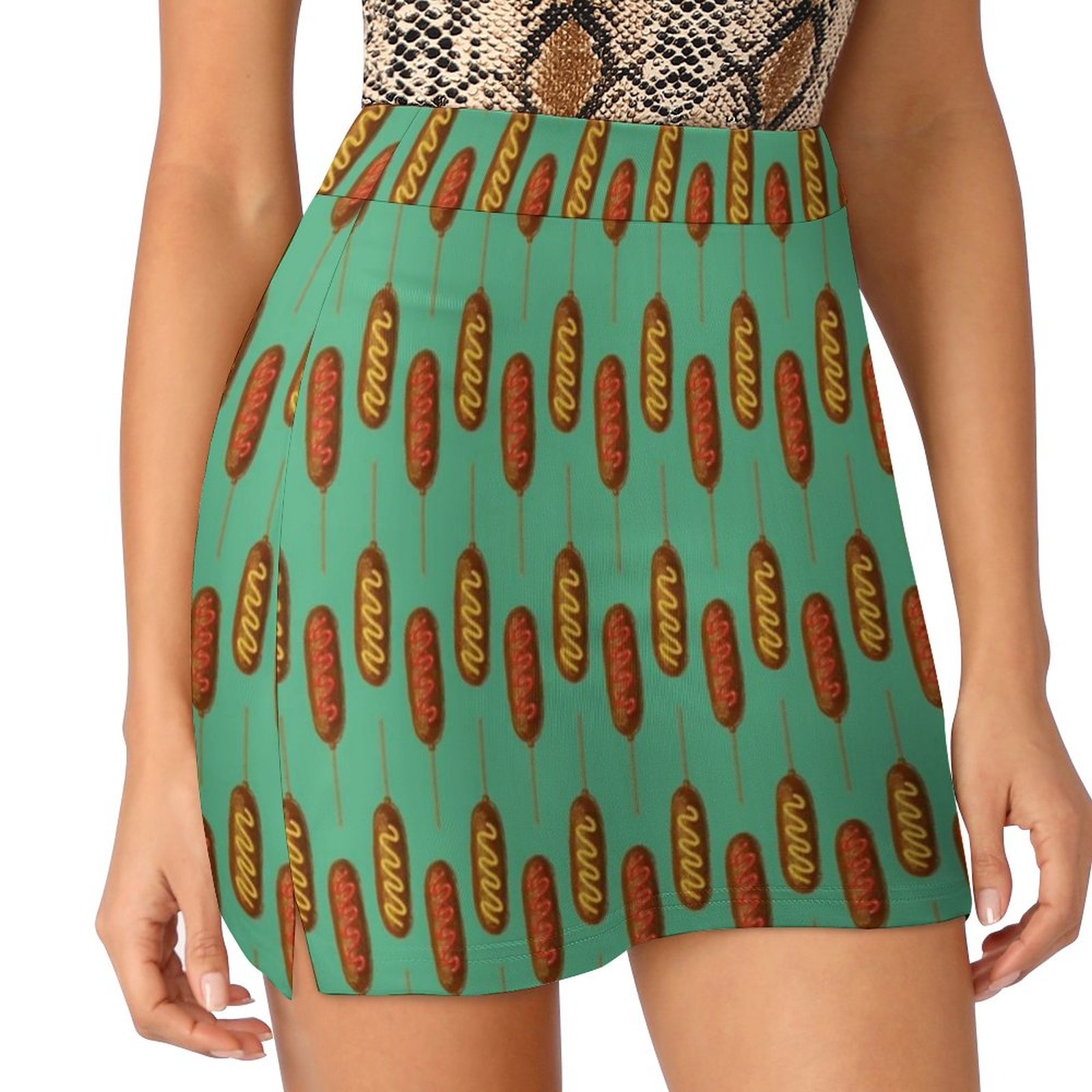 Food Sweet Snacks - Corn Dogs Women's skirt Mini Skirts