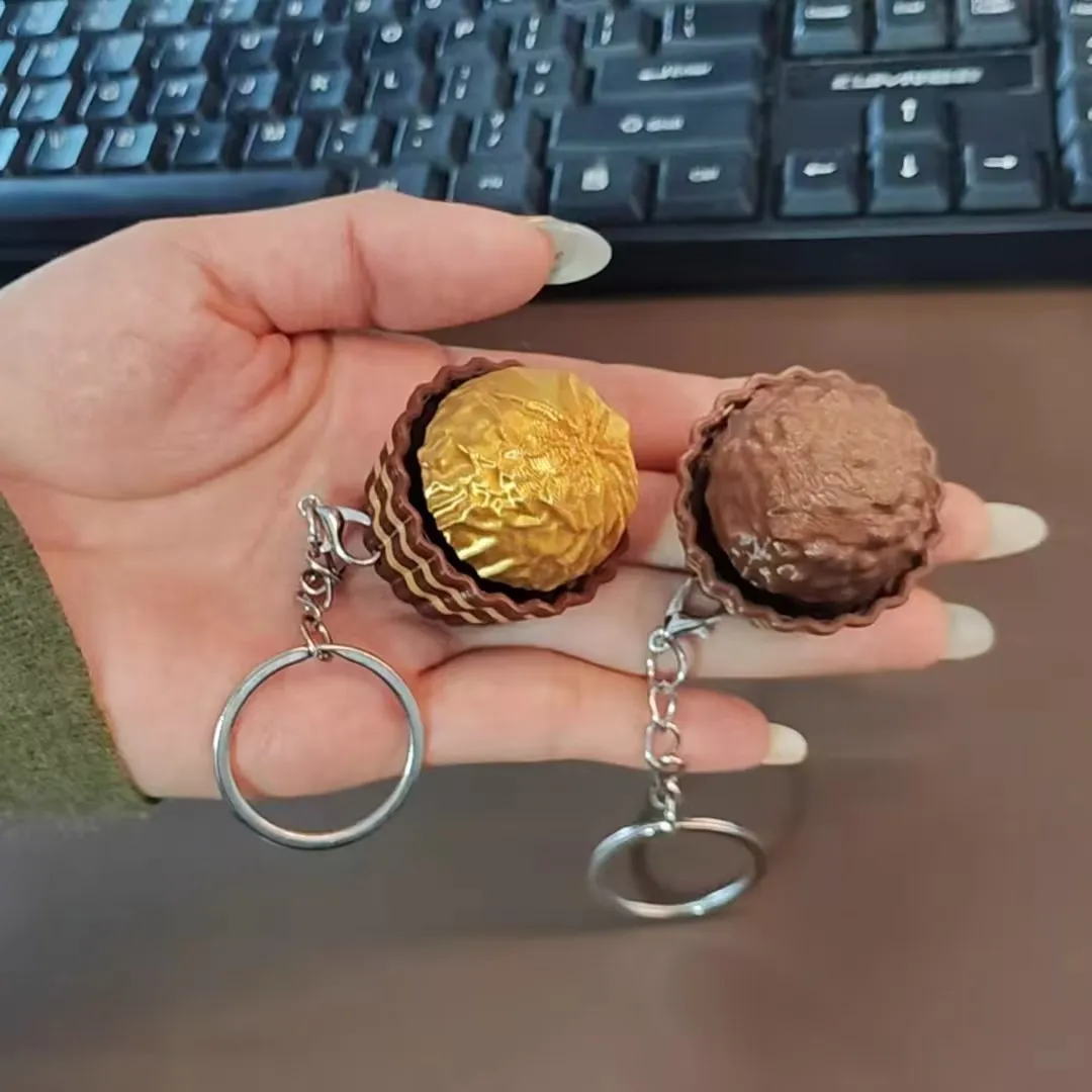 Food Sweet Snacks - Dubai Chocolate Keyboard Keychain Stress Relief