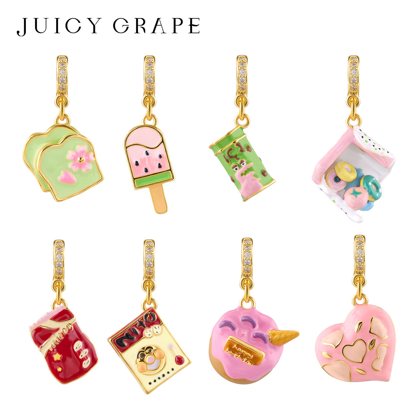 Food Sweet Snacks - Sweet Treats 3D Enamel Candy Pendants