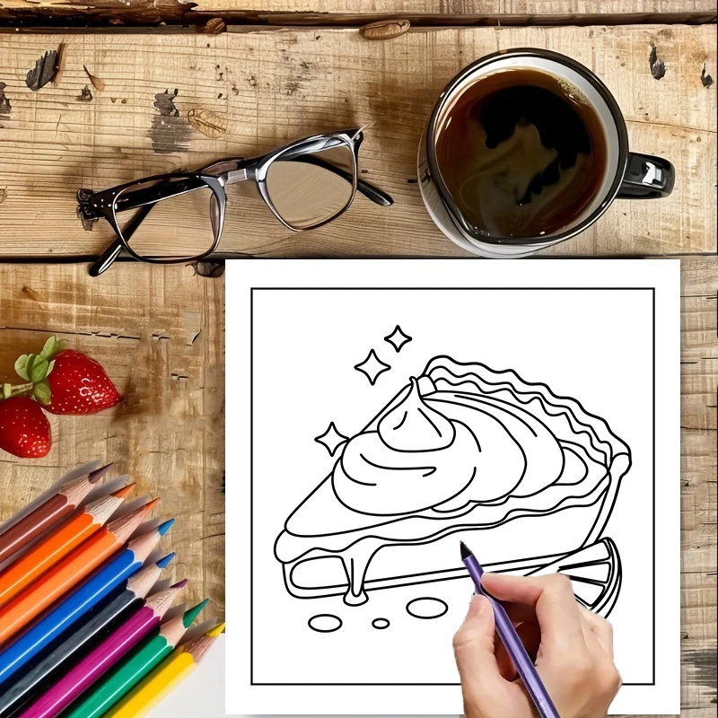 Easy Food and Snacks Coloring  - Food Snacks Drawing review and price