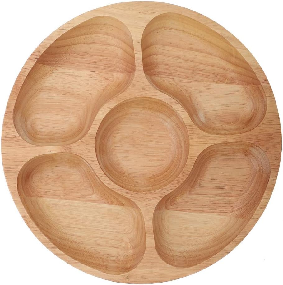 5 Sectional Tray, Wooden Divid - Food Snacks Chips review and price
