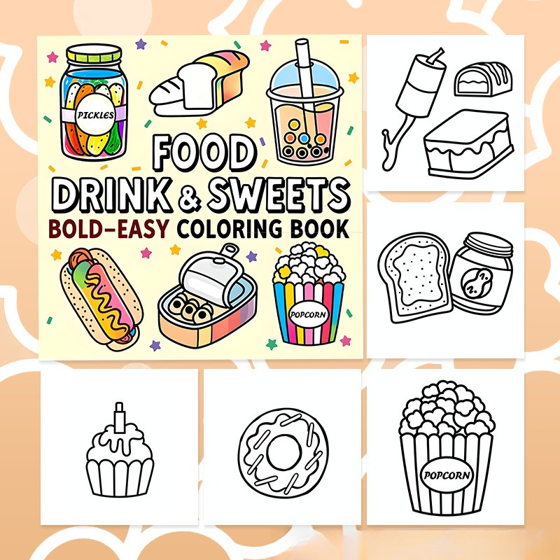 Food Drink & Sweets Bold Easy  - Food Snacks Drawing review and price