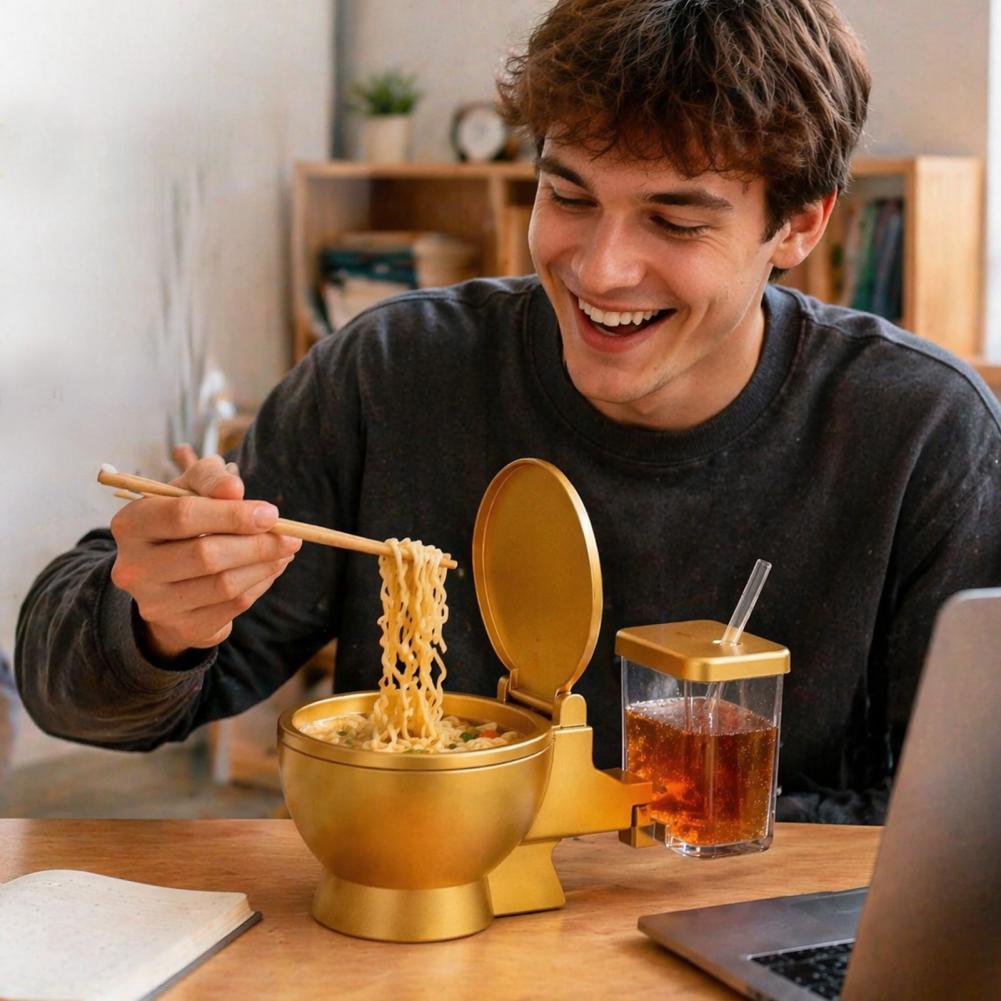 Toilet Shaped Ramen Bowl Set,  - Food Drink Snacks review and price