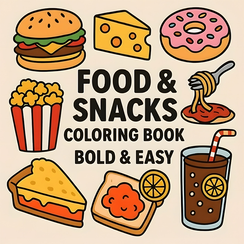 Thick Food & Snack Themed Colo - Food Snacks Drawing review and price
