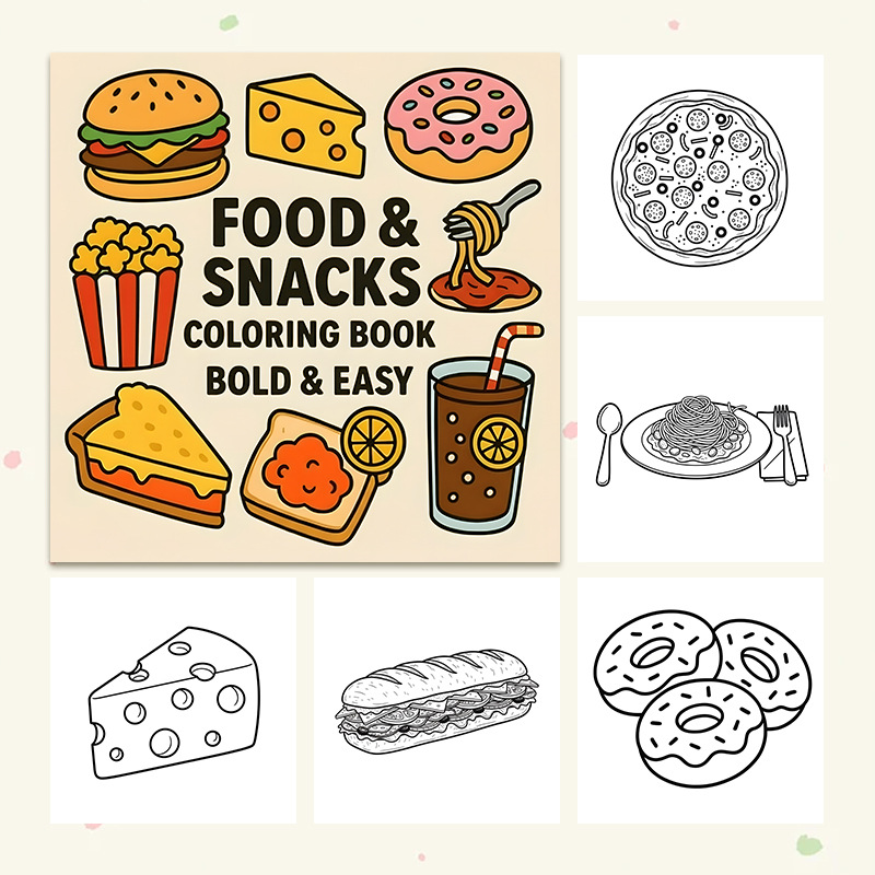 Thick Food & Snack Themed Colo - Food Snacks Drawing review and price